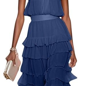 Chic Asymmetrical Navy set